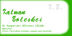 kalman bolcskei business card